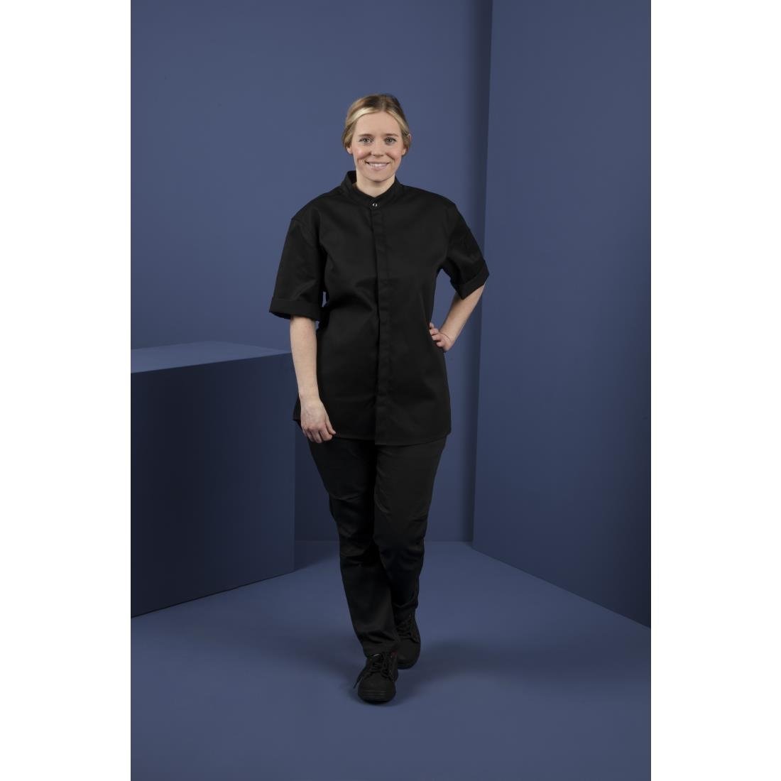 Southside Band Collar Chefs Jacket Black Size M - BB711-M