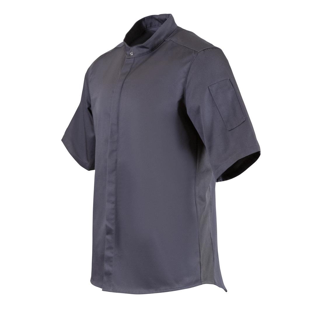 Southside Band Collar Chefs Jacket Charcoal Size XL - BB712-XL