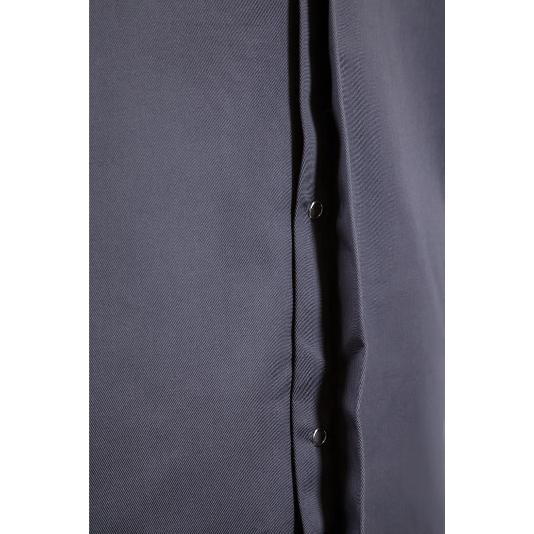 Southside Band Collar Chefs Jacket Charcoal Size L - BB712-L