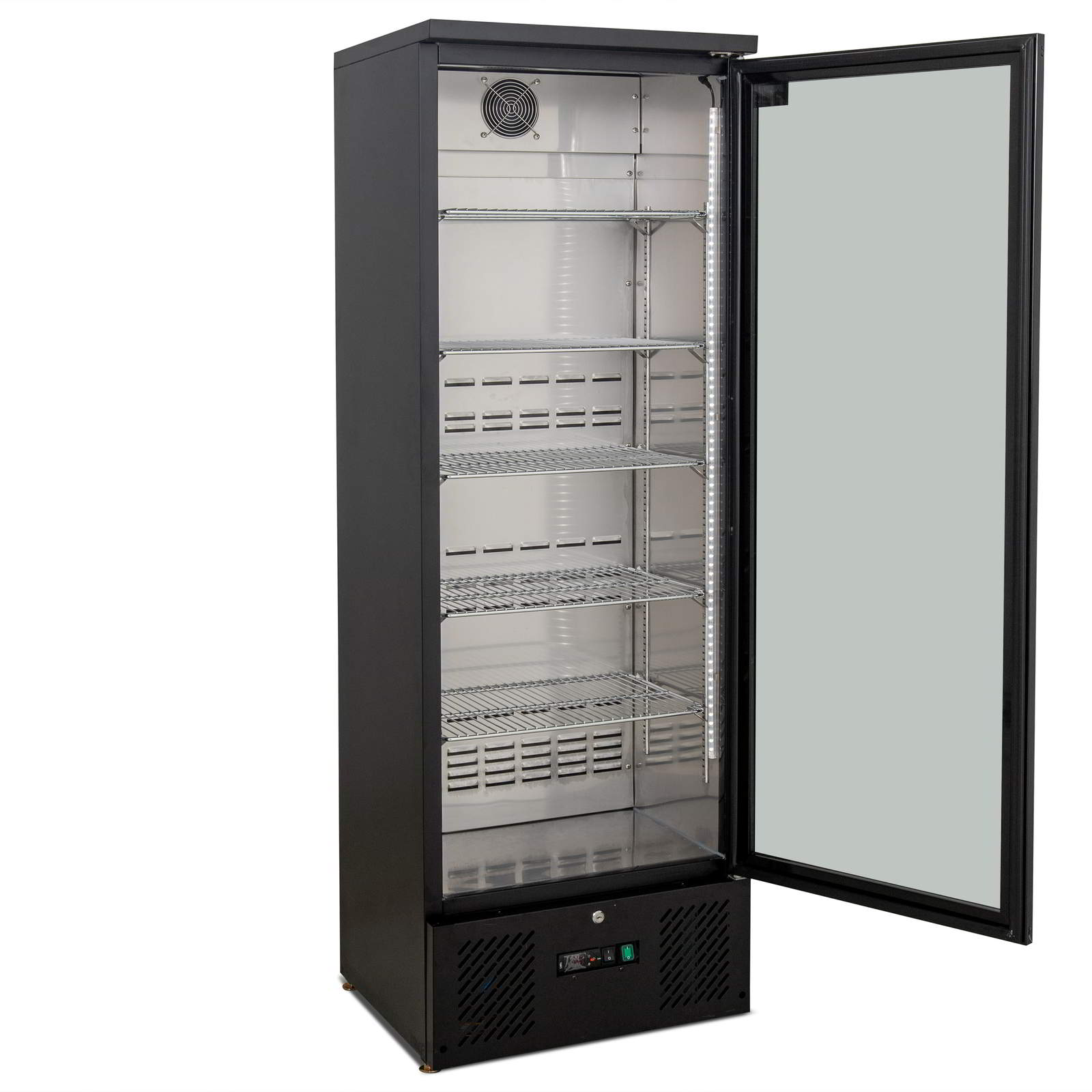 AG Equipment 300L Upright Glass Door Display / Backbar Fridge - Black B300G