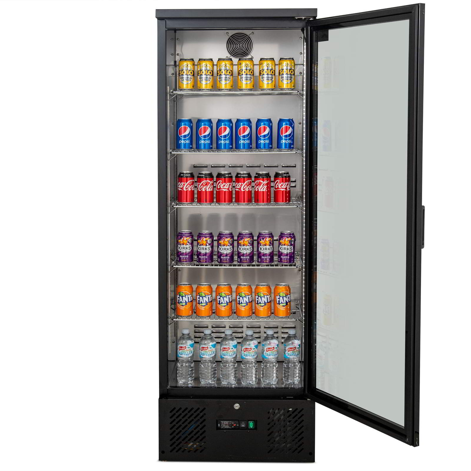 AG Equipment 300L Upright Glass Door Display / Backbar Fridge - Black B300G