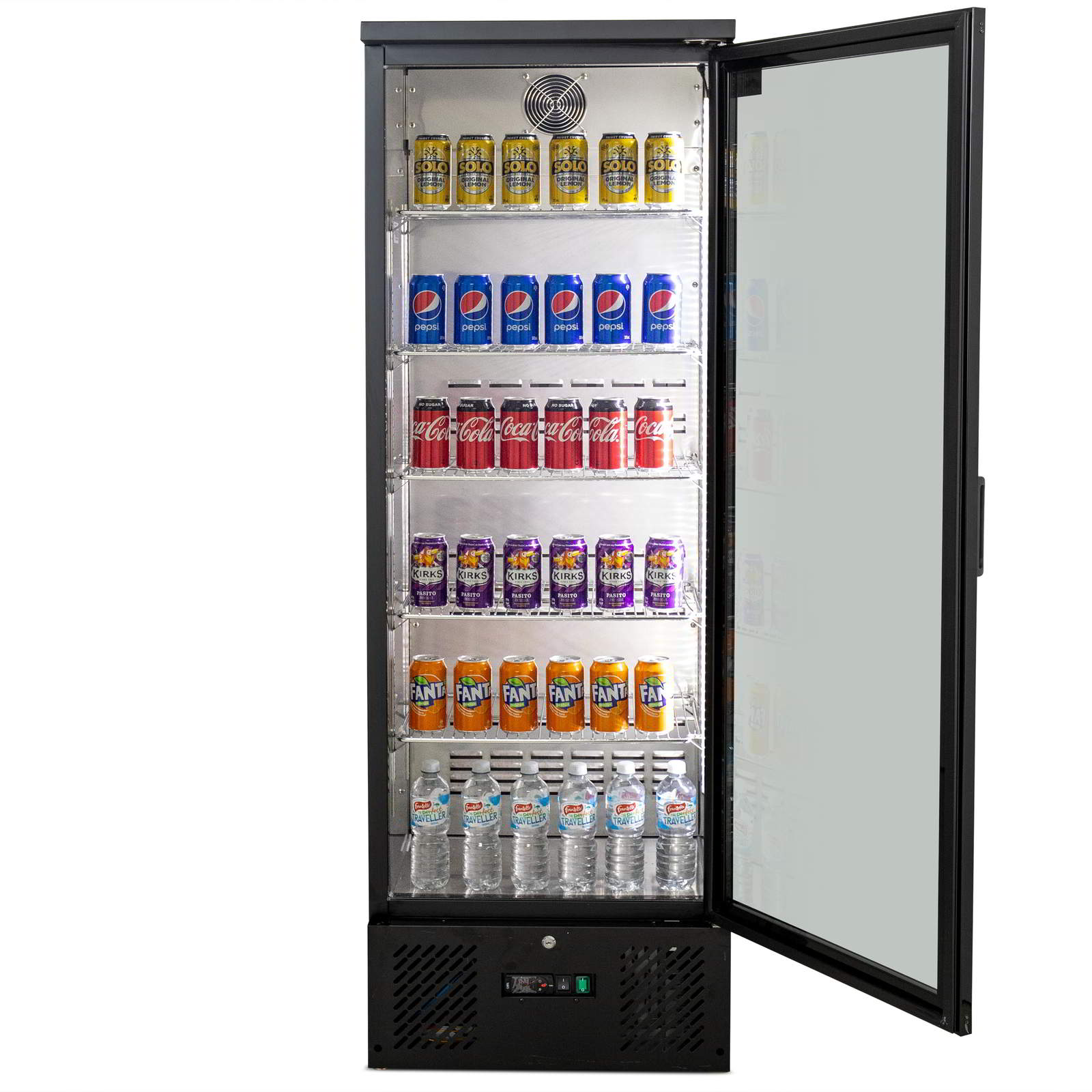 AG Equipment 300L Upright Glass Door Display / Backbar Fridge - Black B300G
