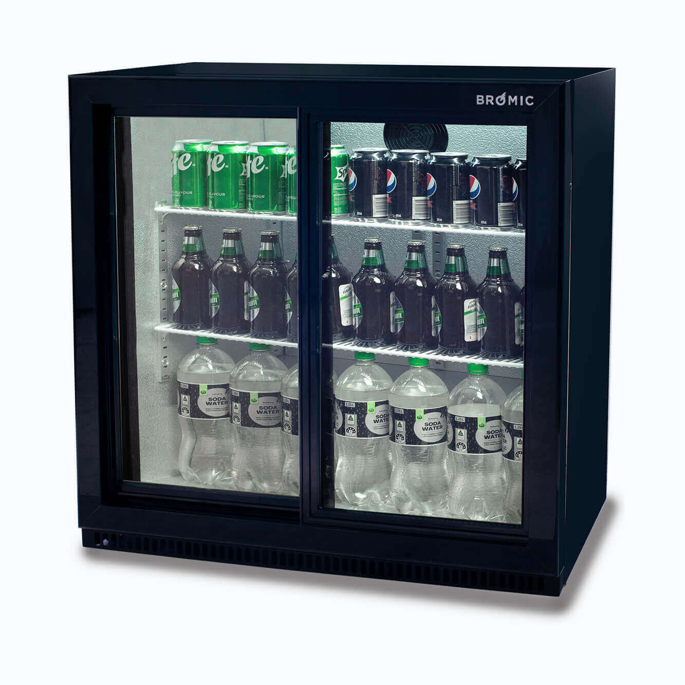 Bromic Back Bar Fridge - 190L - 2 Doors - Sliding BB0200GDS-NR-1
