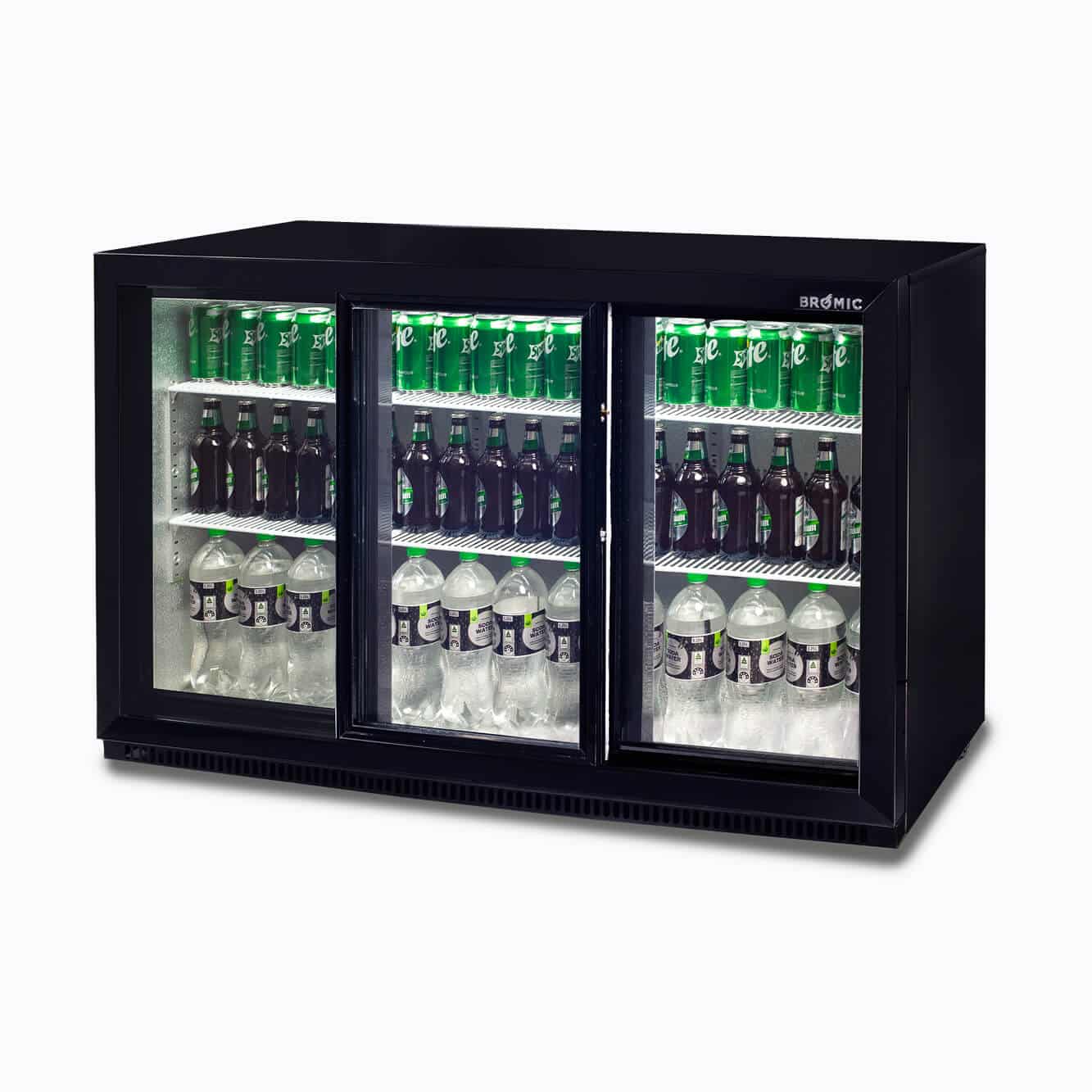 Bromic Back Bar Fridge - 307L - 3 Doors - Sliding BB0330GDS-NR-1