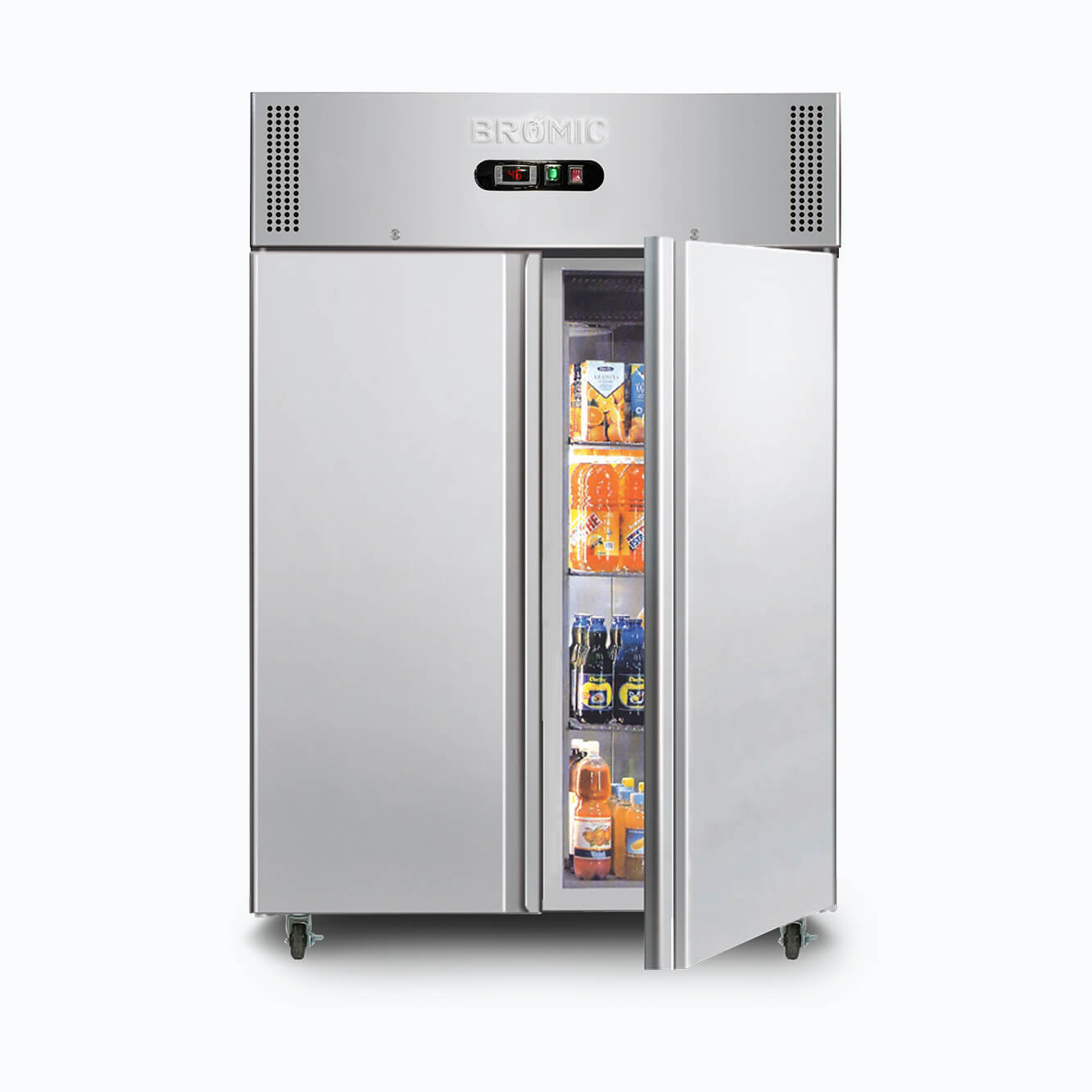 Bromic Upright Fridge - 1300L - 2 Doors - Stainless Steel UC1300SD-NR