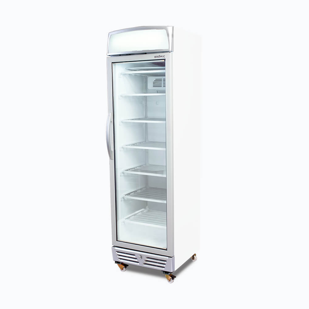 Bromic Upright Display Freezer - 300L - 1 Door - Flat Glass - Lightbox UF0374LS-NR