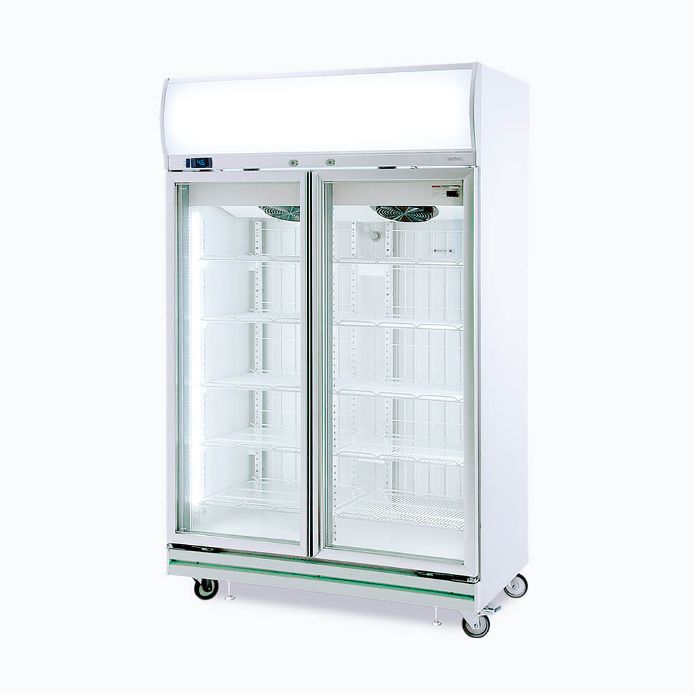 Bromic Upright Display Freezer - 976L - 2 Doors - Flat Glass - Lightbox UF1000LF