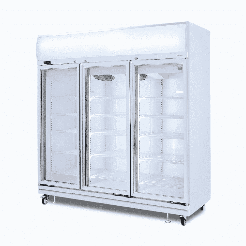 Bromic Upright Display Fridge - 1507L - 3 Doors - Flat Glass - Lightbox GD1500LF