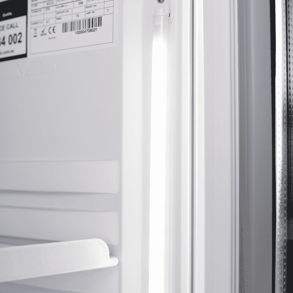 Bromic Upright Display Fridge - 372L - 1 Door - Flat Glass - White with Silver Trim GM0374-NR