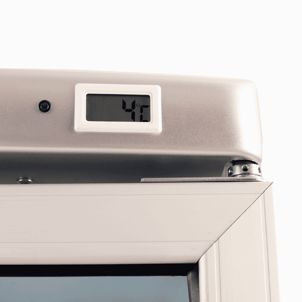 Bromic Upright Display Fridge - 372L - 1 Door - Flat Glass - White with Silver Trim GM0374-NR