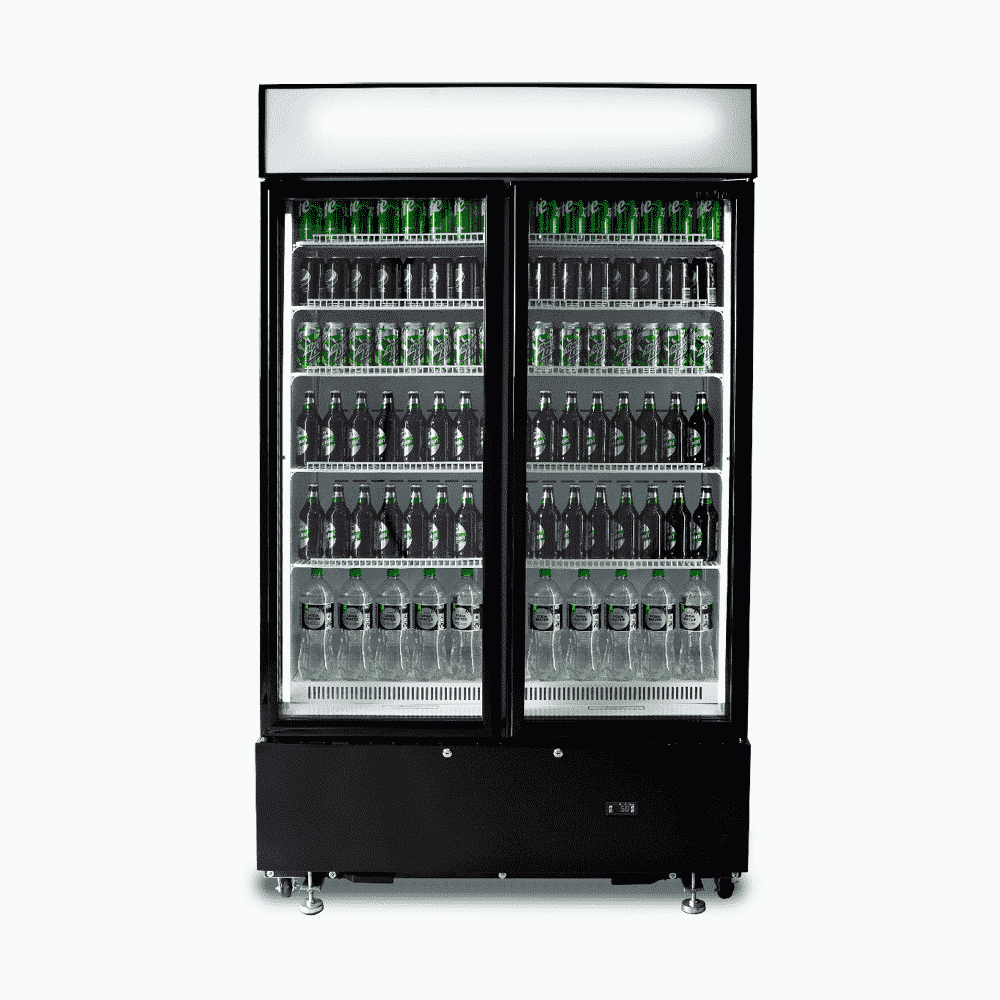 Bromic Upright Display Fridge - 960L - 2 Doors - Flat Glass - Cassette - Black GM1000LBCAS
