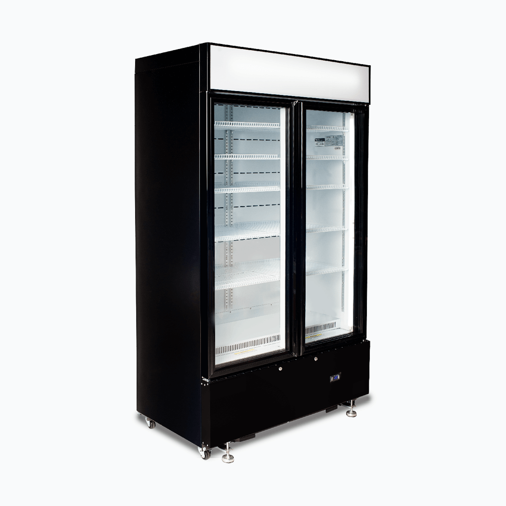 Bromic Upright Display Fridge - 960L - 2 Doors - Flat Glass - Cassette - Black GM1000LBCAS