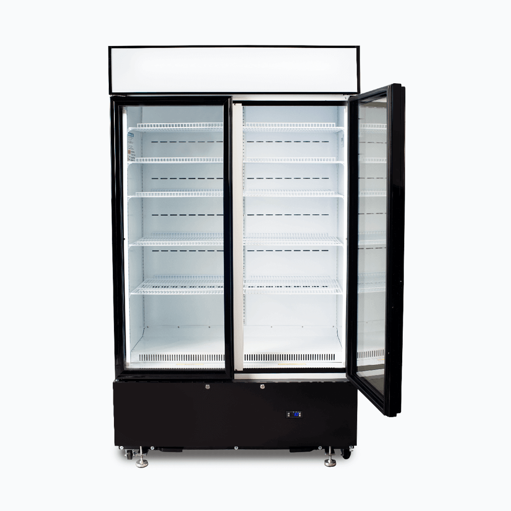 Bromic Upright Display Fridge - 960L - 2 Doors - Flat Glass - Cassette - Black GM1000LBCAS