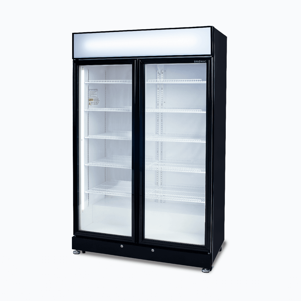 Bromic Upright Display Fridge - 885L - 2 Doors - Flat Glass - Black GM0900LBECO-NR