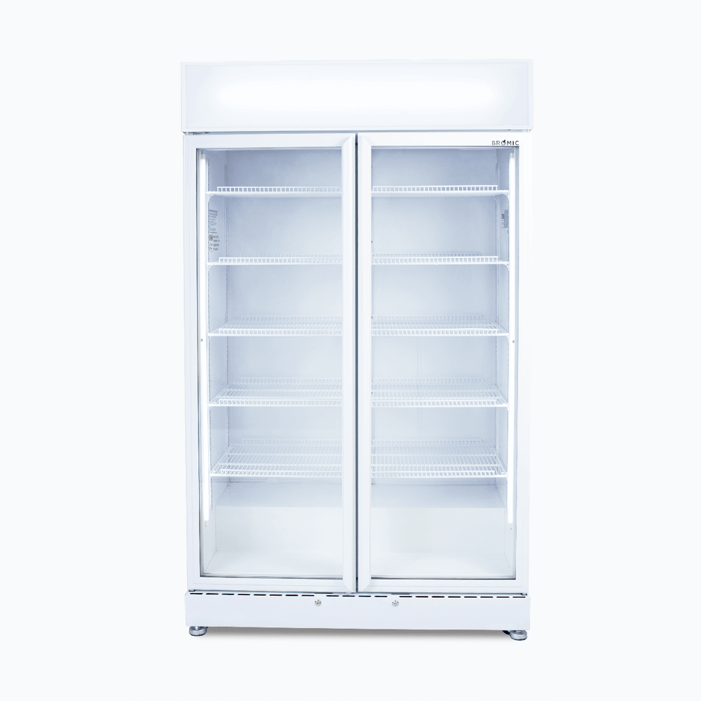 Bromic Upright Display Fridge - 885L - 2 Doors - Flat Glass - White GM0900LWECO-NR