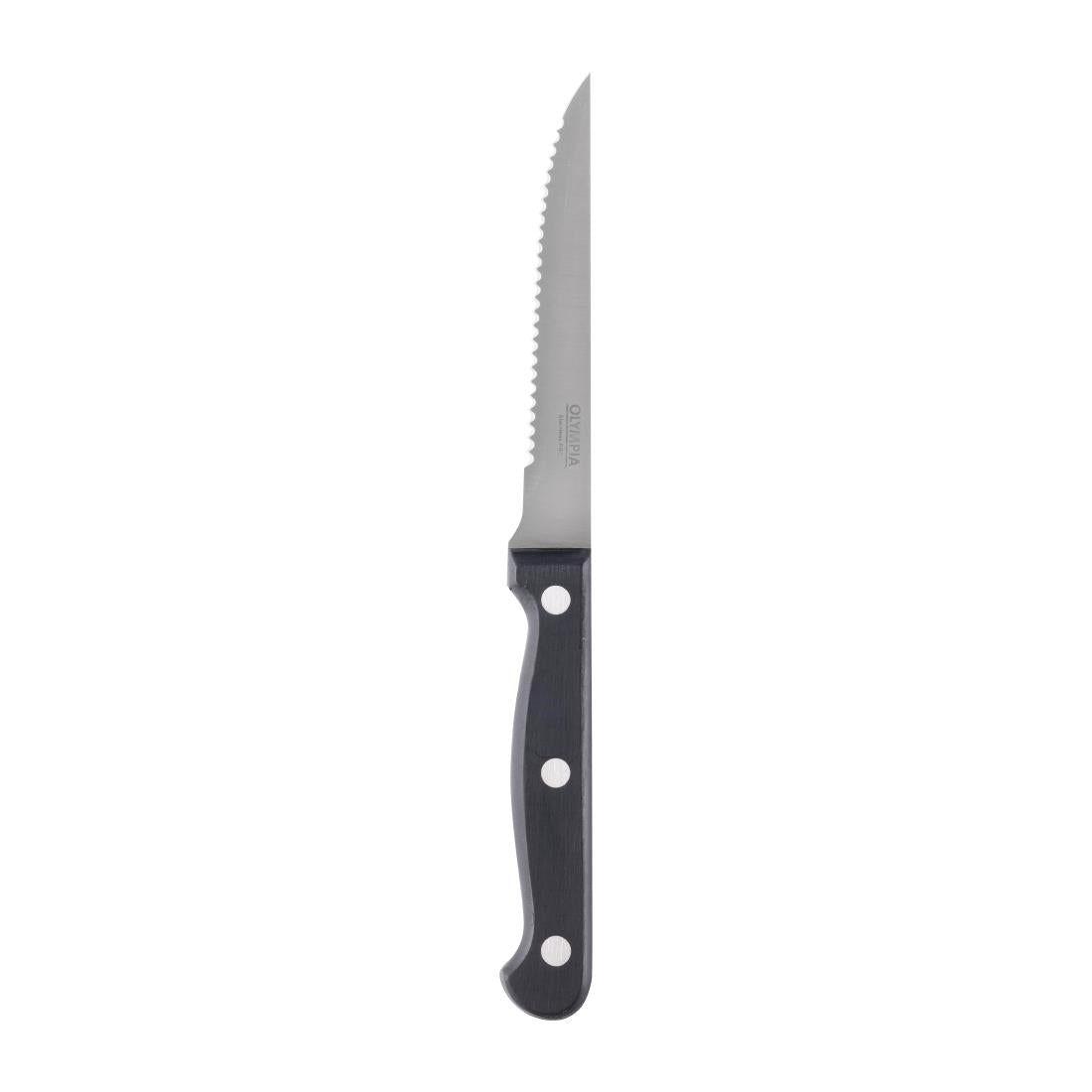 Olympia Steak Knife Black Handle (12 Pack) - C134