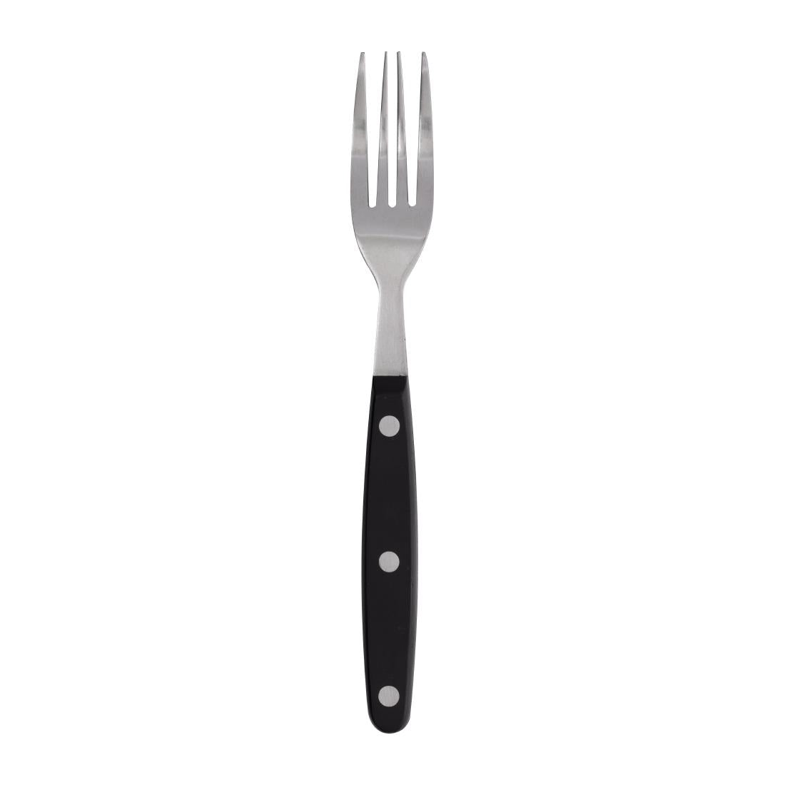 Olympia Steak Fork Black Handle (12 Pack) - C135