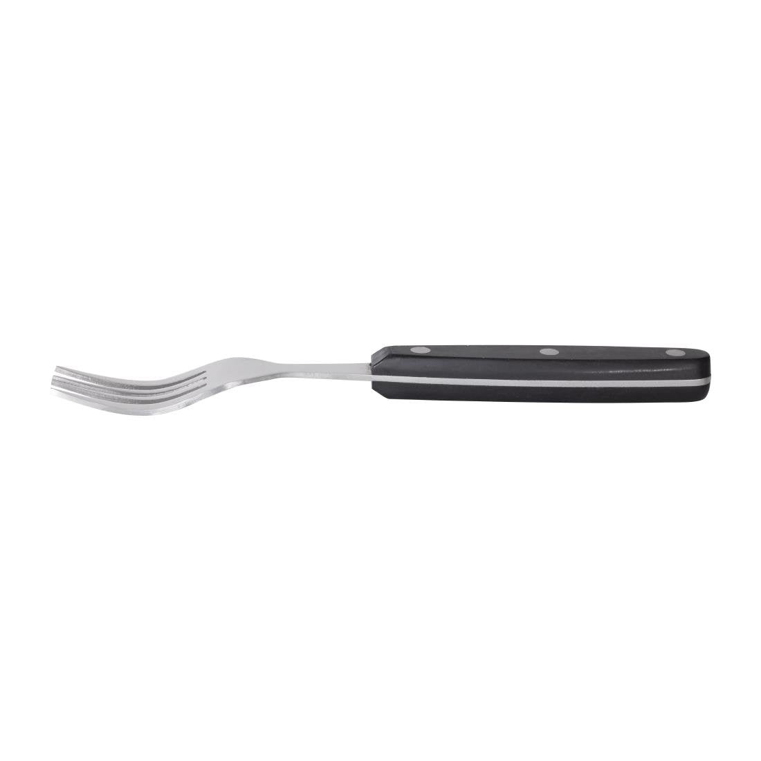 Olympia Steak Fork Black Handle (12 Pack) - C135