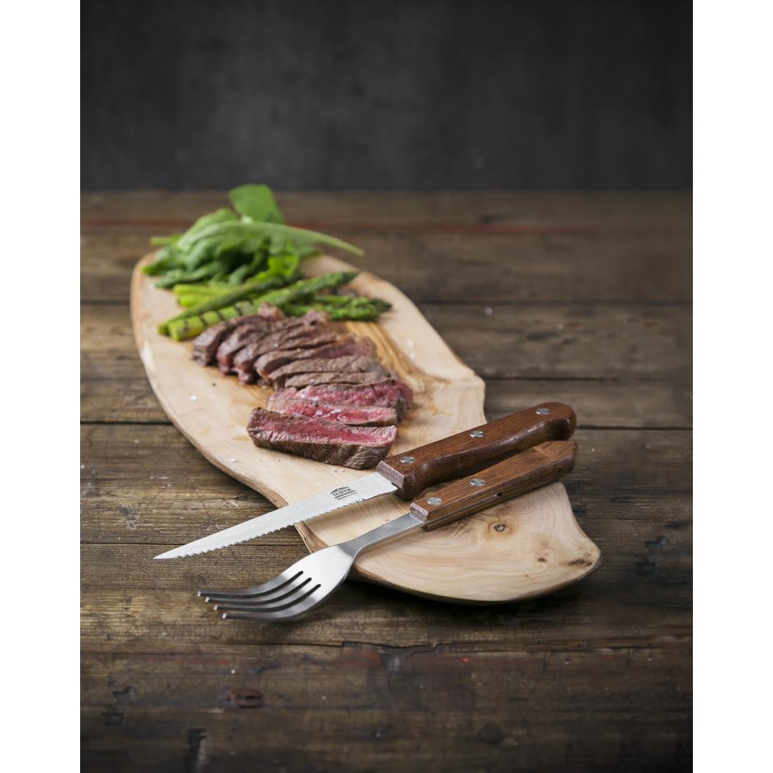 Olympia Steak Knife Wooden Handle (12 Pack) - C136
