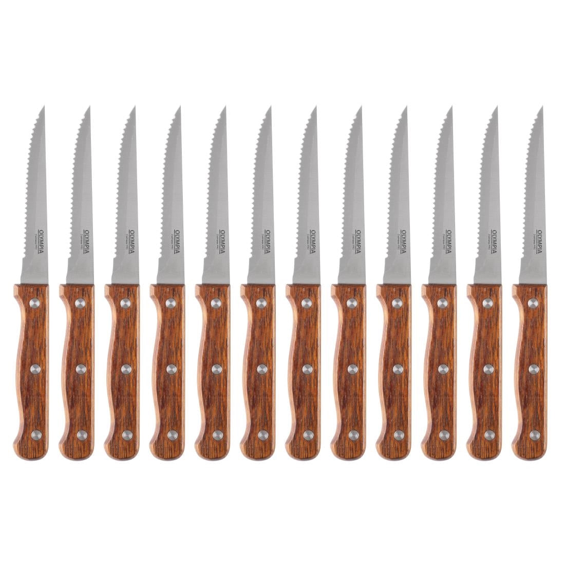 Olympia Steak Knife Wooden Handle (12 Pack) - C136