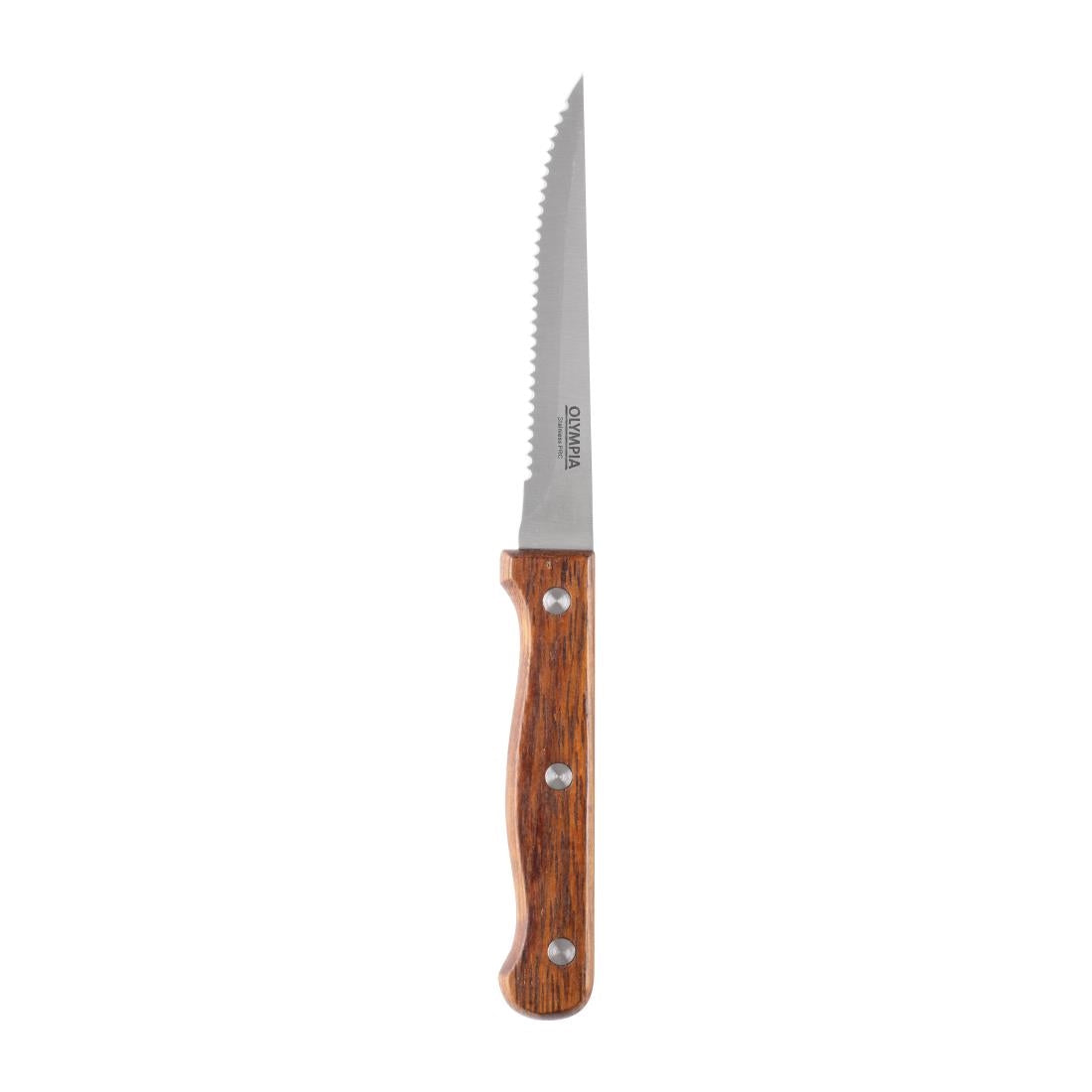 Olympia Steak Knife Wooden Handle (12 Pack) - C136