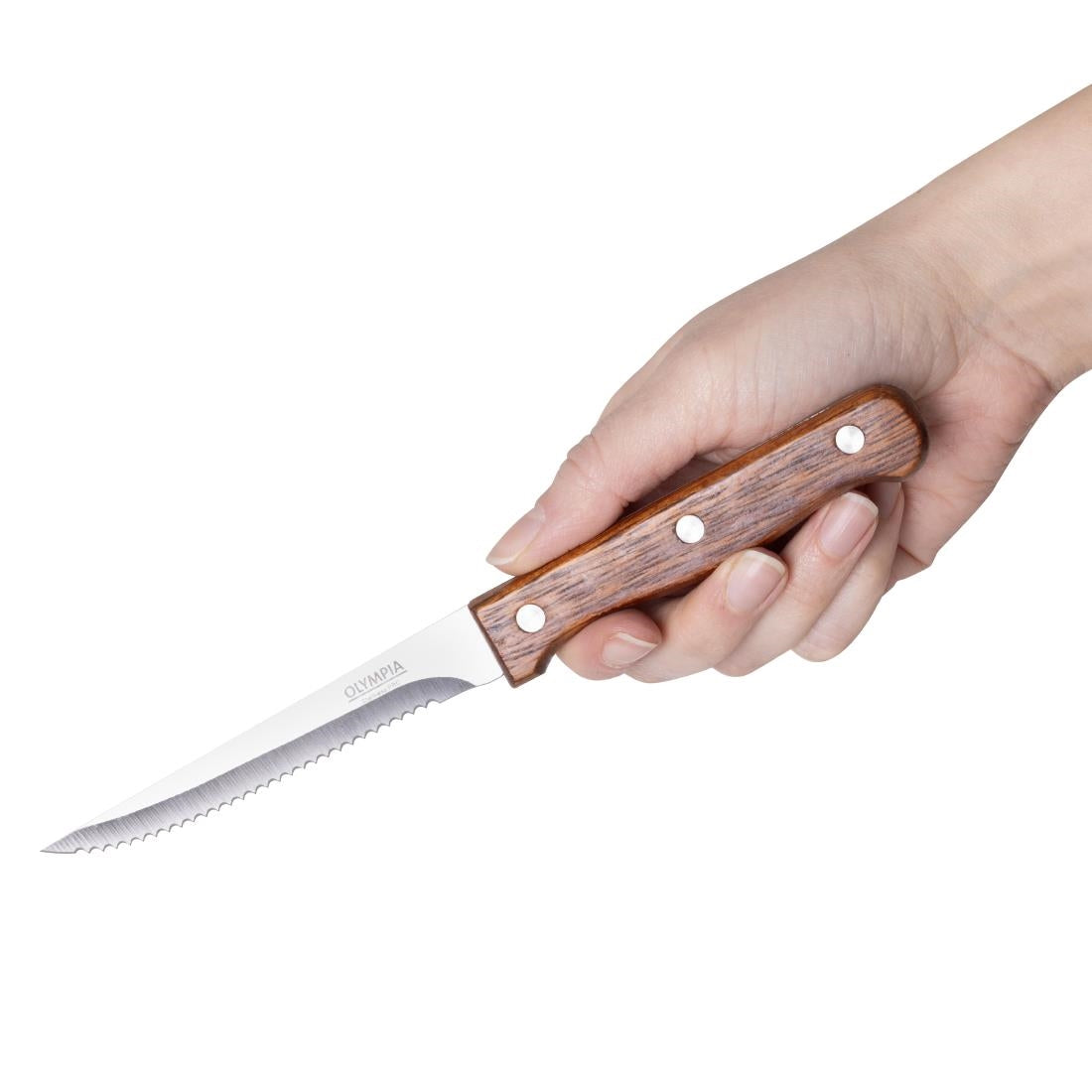 Olympia Steak Knife Wooden Handle (12 Pack) - C136