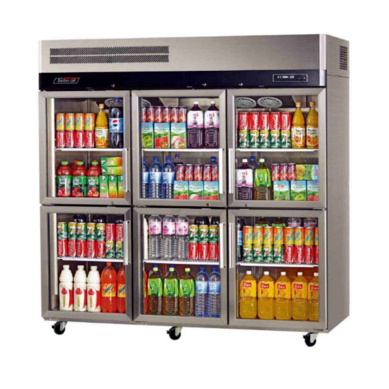 Turbo Air 6 Half Glass Door Upright Top Mount Fridge KR65-6G-N