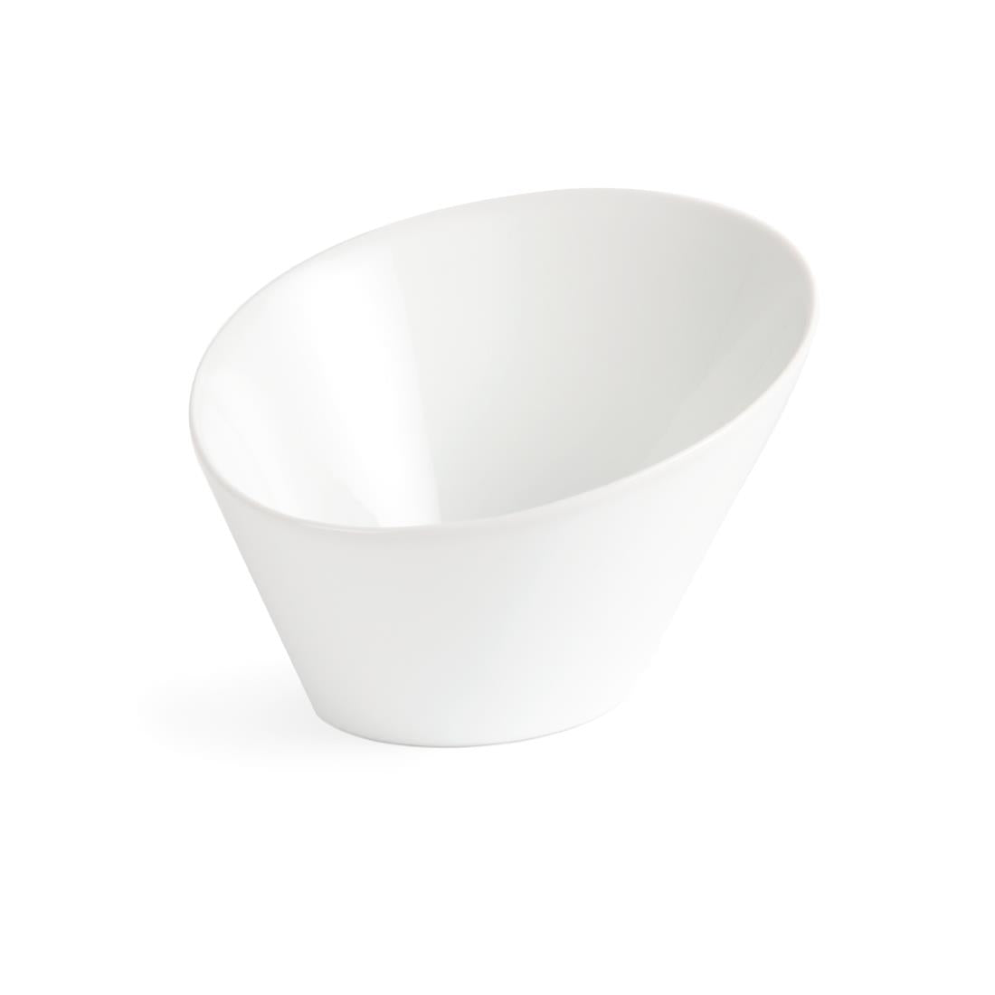 Olympia Whiteware Oval Sloping Bowls 154x 133mm 335ml (4 Pack) - CB079