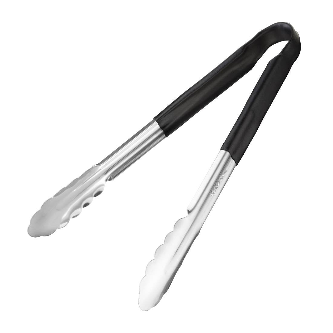Hygiplas Colour Coded Black Serving Tongs 300mm - CB153