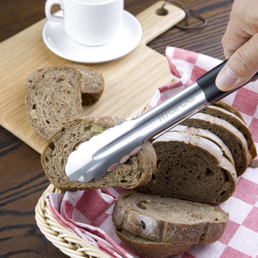 Hygiplas Colour Coded Black Serving Tongs 300mm - CB153