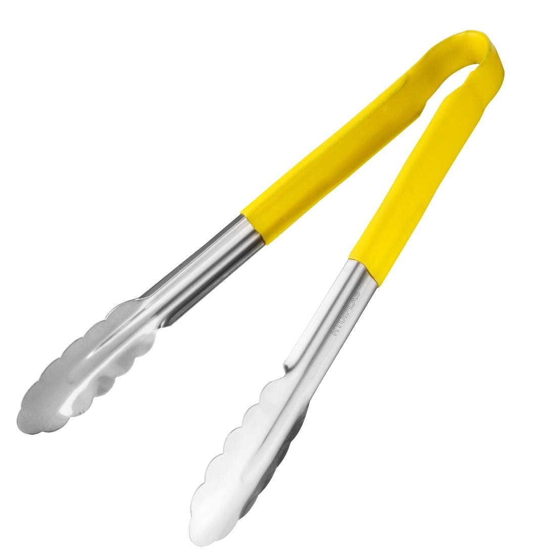 Hygiplas Colour Coded Yellow Serving Tongs 300mm - CB157