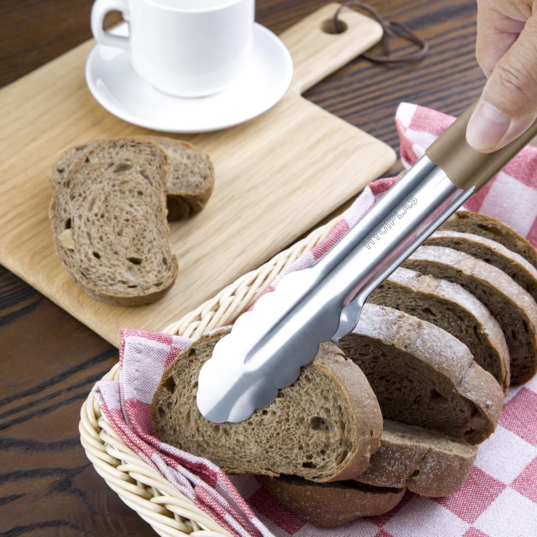 Hygiplas Colour Coded Brown Serving Tongs 300mm - CB158