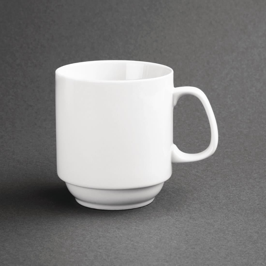 Olympia Whiteware Stacking Mugs 285ml (12 Pack) - CB461