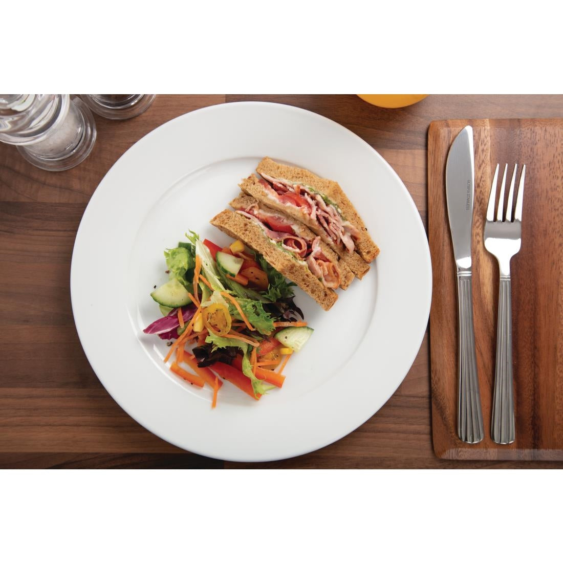 Olympia Whiteware Wide Rimmed Plates 250mm (12 Pack) - CB481