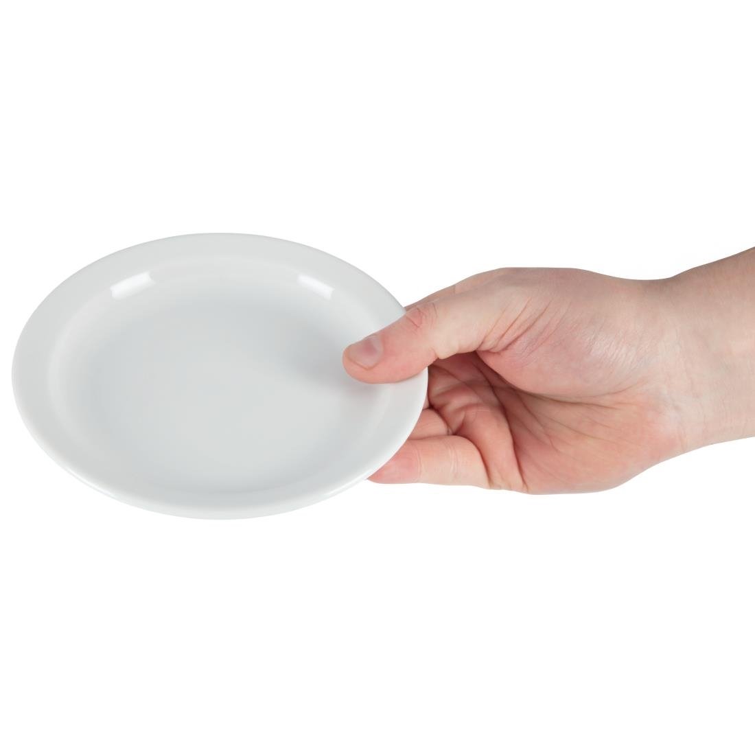 Olympia Whiteware Narrow Rimmed Plates 150mm (12 Pack) - CB486