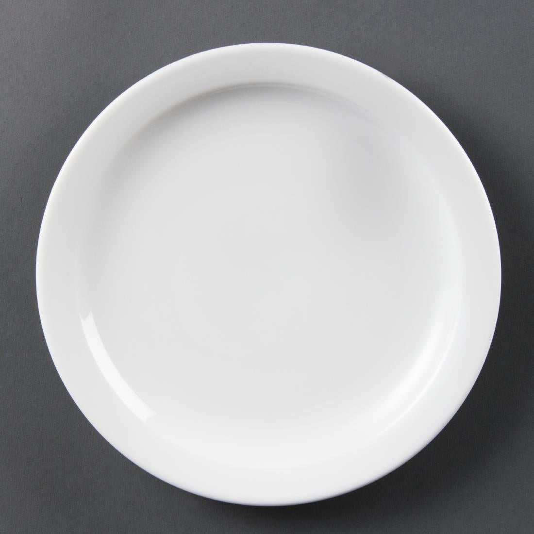 Olympia Whiteware Narrow Rimmed Plates 200mm (12 Pack) - CB488