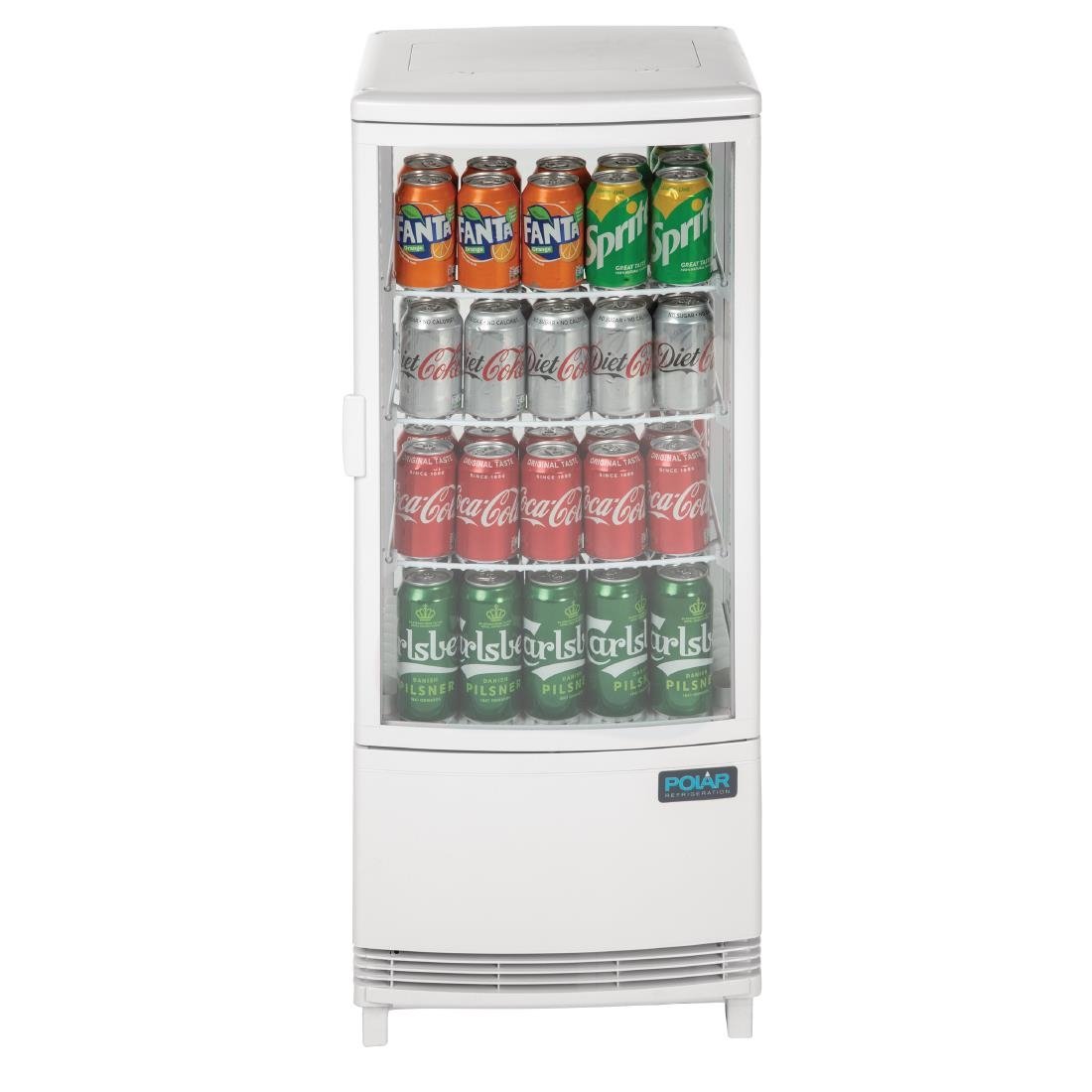 Polar C-Series Energy Efficient Curved Door Display Fridge White - 86Ltr - CX576-A