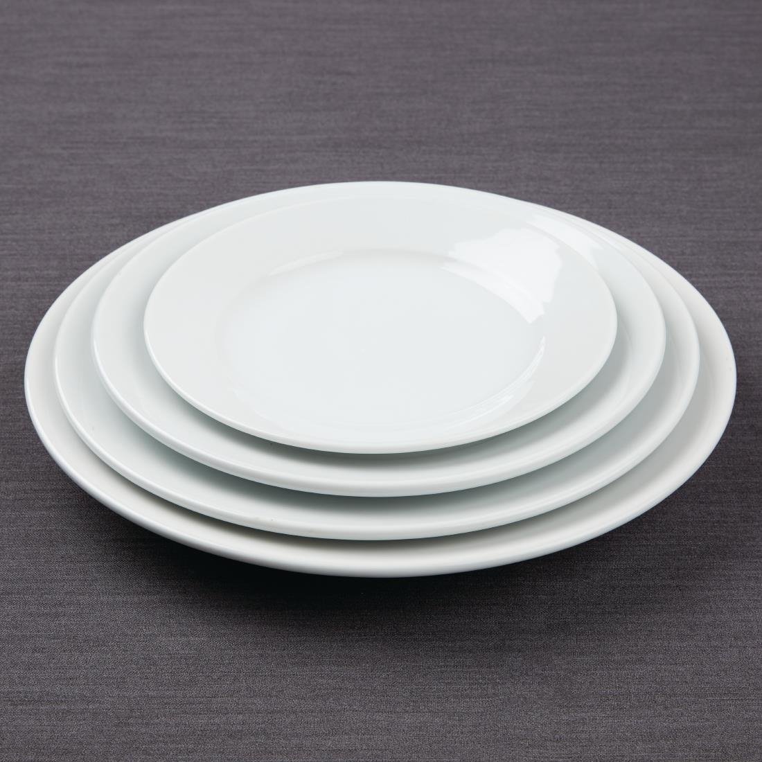 Olympia Athena Wide Rimmed Plates 228mm (Box 12) - CC208