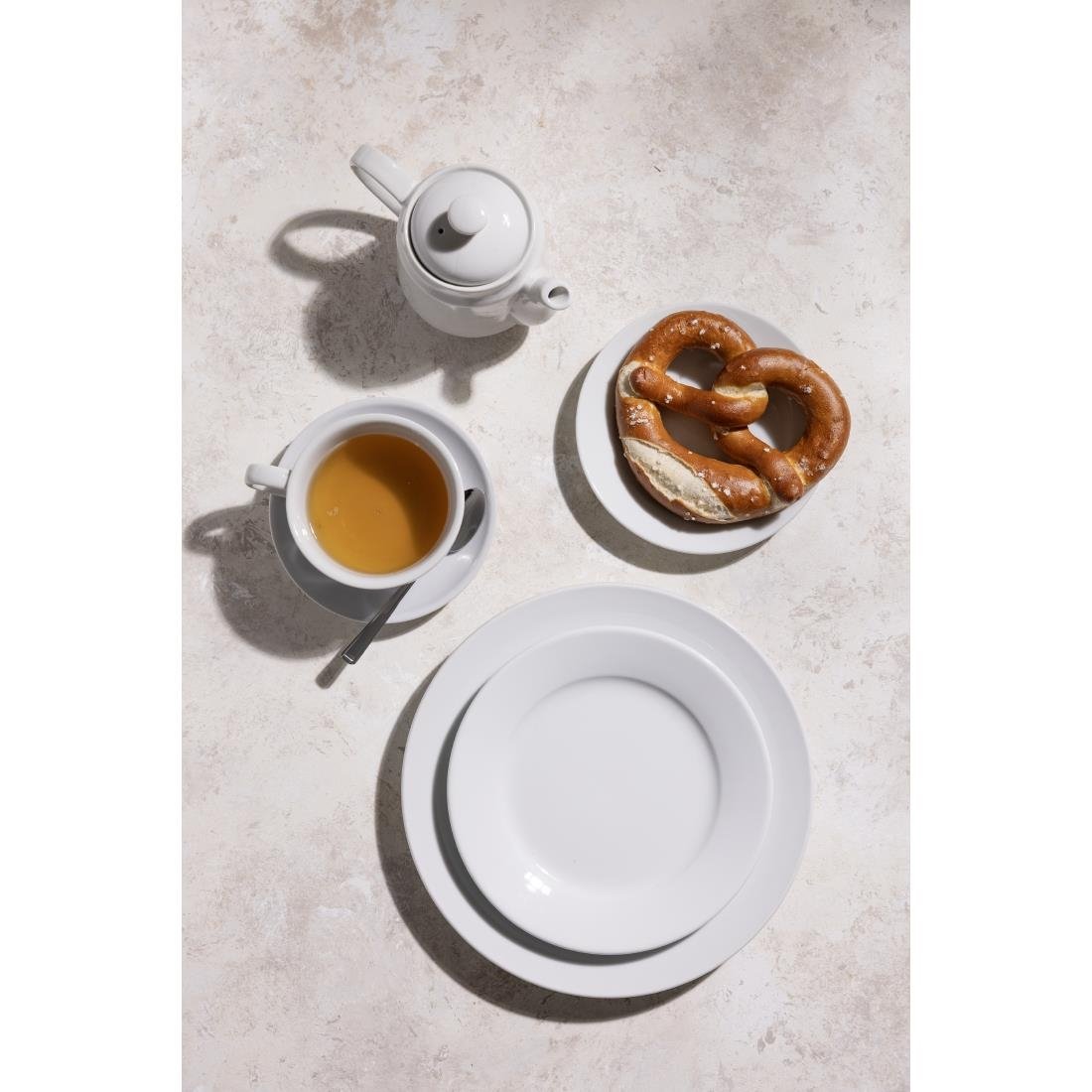 Olympia Athena Wide Rimmed Plates 203mm (Box 12) - CC207