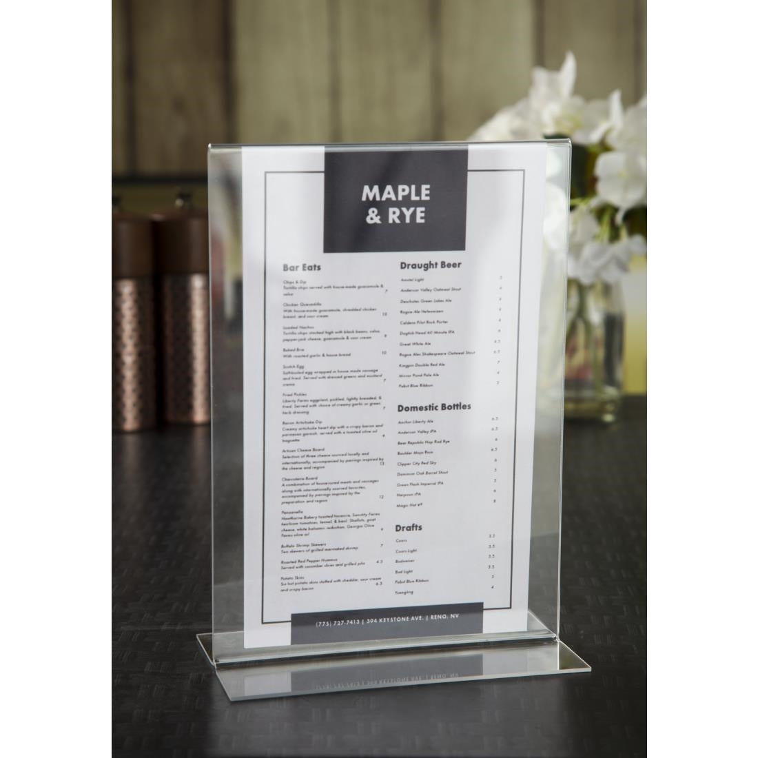 Olympia Menu Holder Acrylic A5 - CC446
