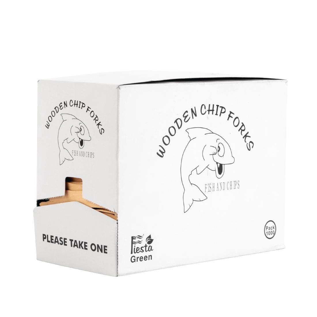 Fiesta Compostable Biodegradable Disposable Wooden Chip Forks (Pack of 1000) - CD901