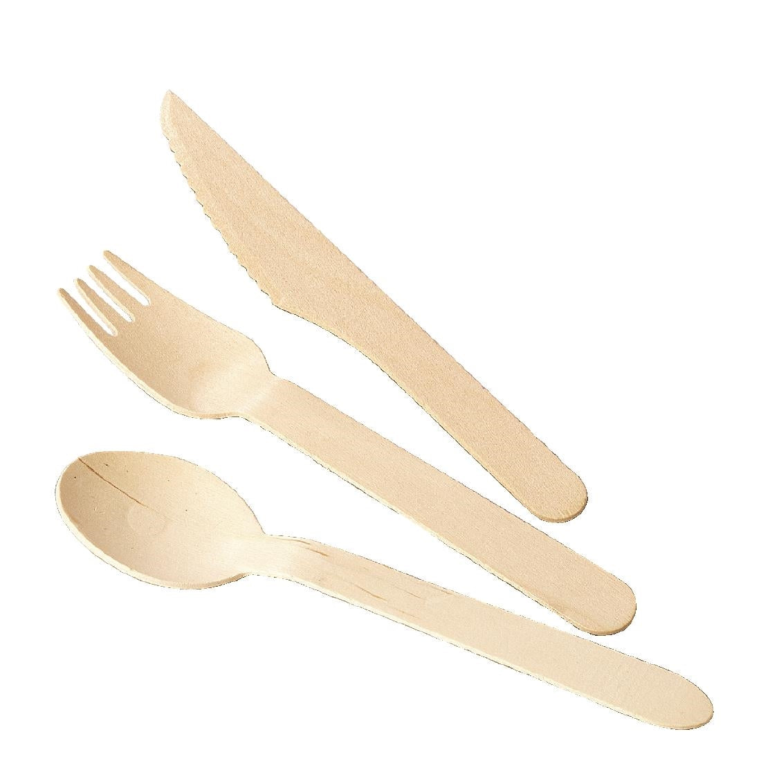 Fiesta Compostable Biodegradable Disposable Wooden Dessert Spoons (Pack of 100) - CD904
