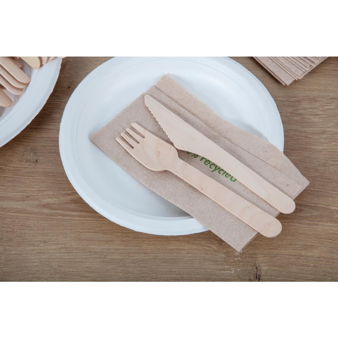 Fiesta Compostable Disposable Wooden Knives (Pack of 100) - CD902