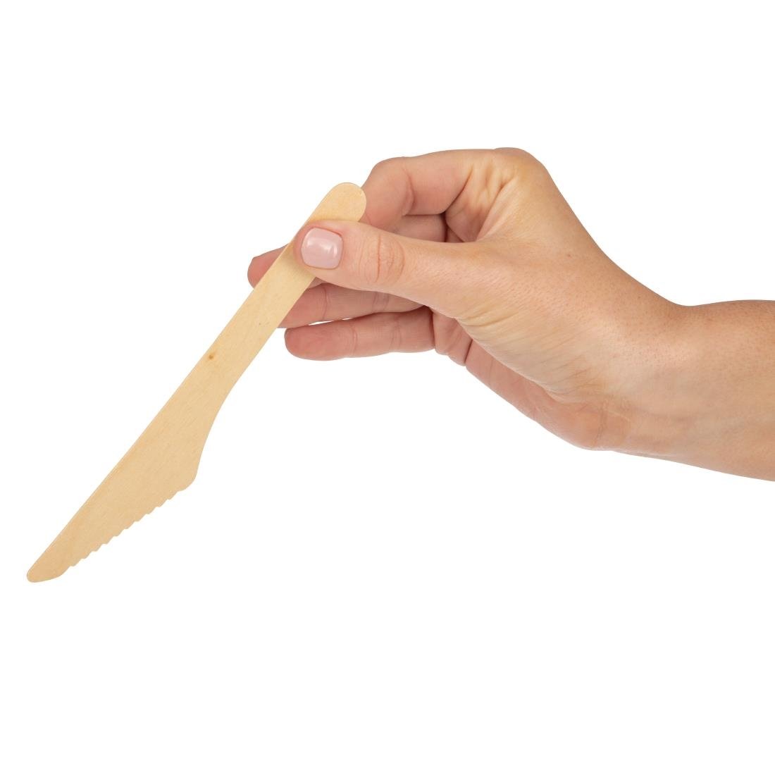 Fiesta Compostable Disposable Wooden Knives (Pack of 100) - CD902