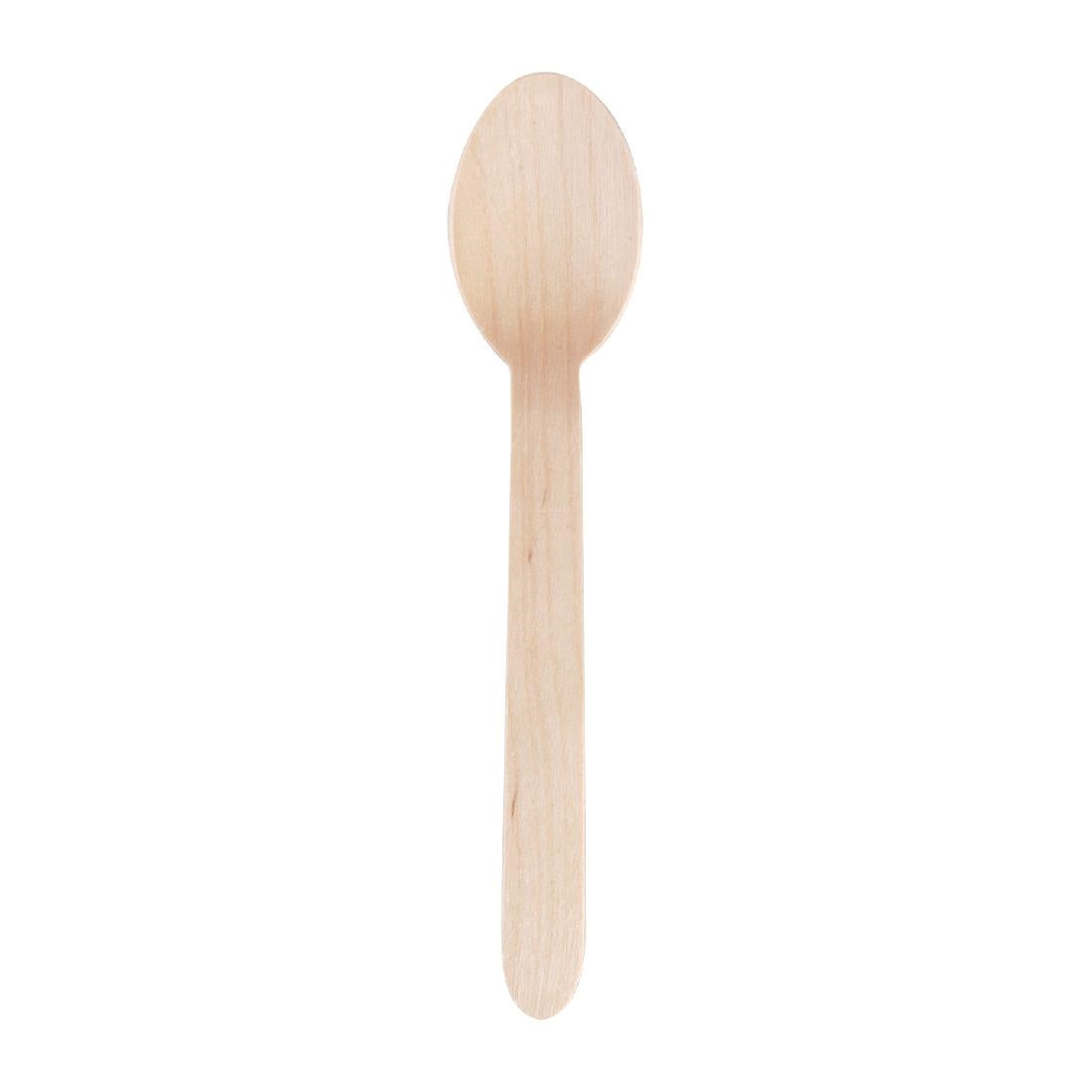 Fiesta Compostable Biodegradable Disposable Wooden Dessert Spoons (Pack of 100) - CD904