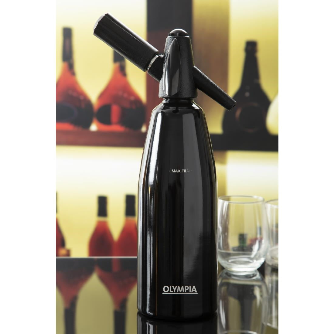 Olympia Soda Siphon Black 1Ltr - CE341