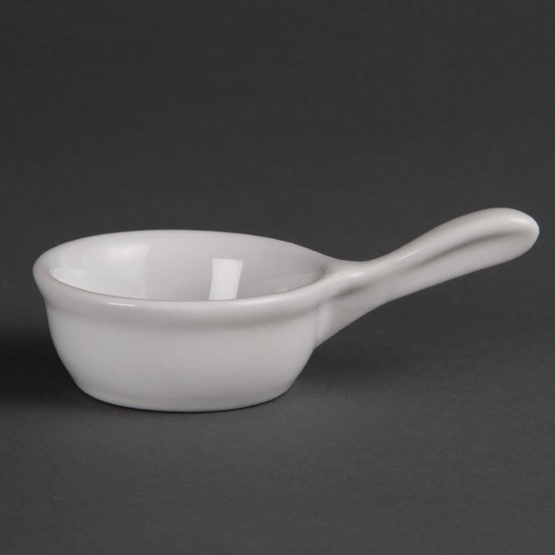 Olympia Whiteware Miniature Pan Shaped Bowls 35ml 1.2oz (12 Pack) - CE544