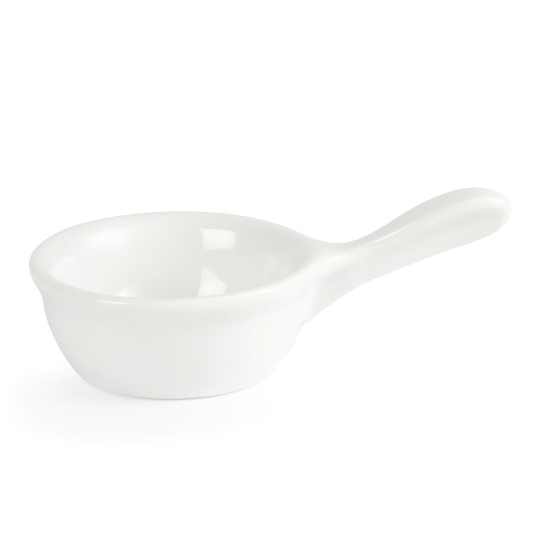 Olympia Whiteware Miniature Pan Shaped Bowls 35ml 1.2oz (12 Pack) - CE544