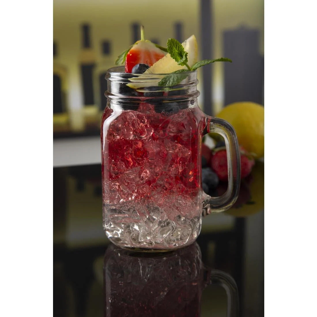 Olympia Handled Mason Jar Glasses 470ml (Pack of 12) - CE678