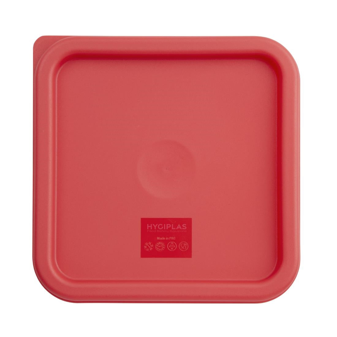 Hygiplas Red Square Food Storage Container Lid Medium - CF041